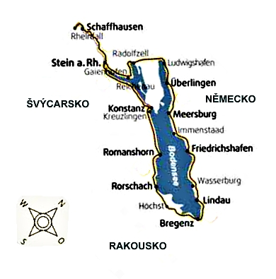 Bodamsk jezero - mapa